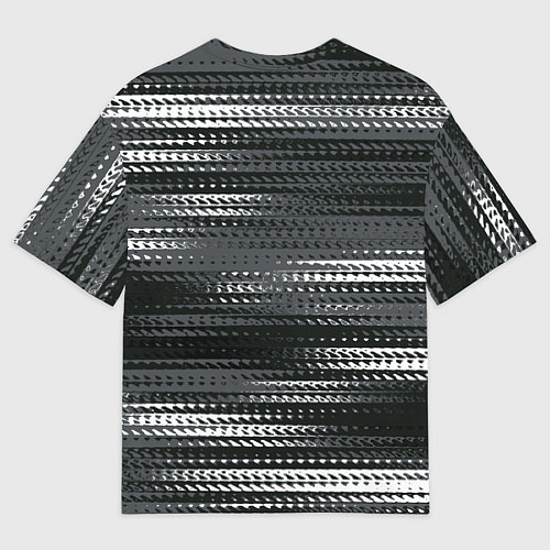 Мужская футболка оверсайз Тёмный серый абстрактные полосы / 3D-принт – фото 2