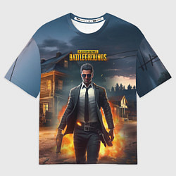 Футболка оверсайз мужская PUBG персонаж после взрыва, цвет: 3D-принт