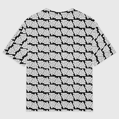 Мужская футболка оверсайз Символика валькнут и руны / 3D-принт – фото 2