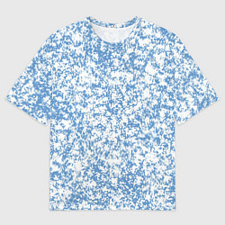 Мужская футболка оверсайз Пёстрый бело-голубой