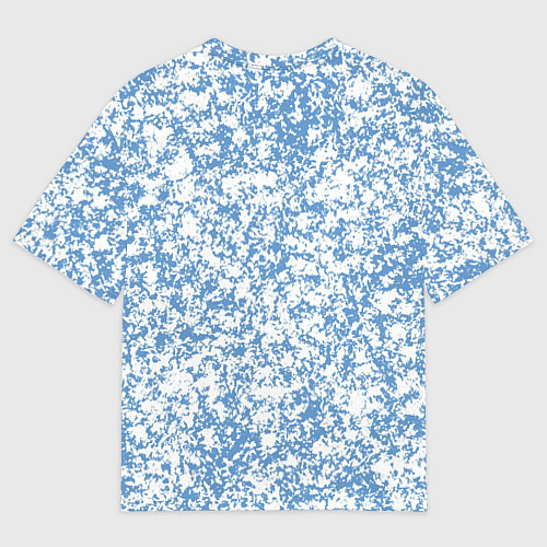 Мужская футболка оверсайз Пёстрый бело-голубой / 3D-принт – фото 2