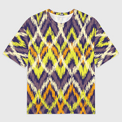 Мужская футболка оверсайз Разноцветный ромбовидный орнамент