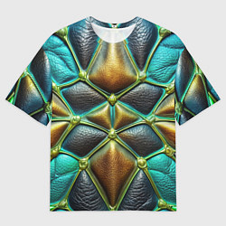 Футболка оверсайз мужская Объемная футуристичная объемная текстура из кожи, цвет: 3D-принт