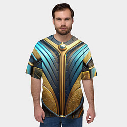 Футболка оверсайз мужская Объемная футуристичная объемная текстура из кожи, цвет: 3D-принт — фото 2