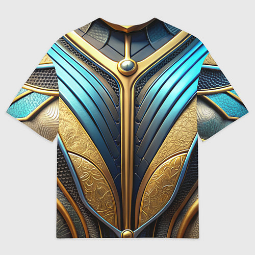 Мужская футболка оверсайз Объемная футуристичная объемная текстура из кожи / 3D-принт – фото 2