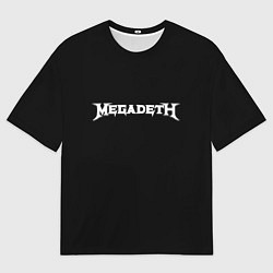 Мужская футболка оверсайз Megadeth logo white