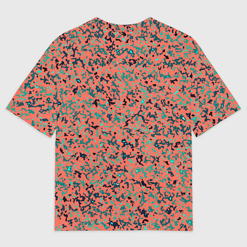 Мужская футболка оверсайз Розово-бирюзовый абстрактный / 3D-принт – фото 2