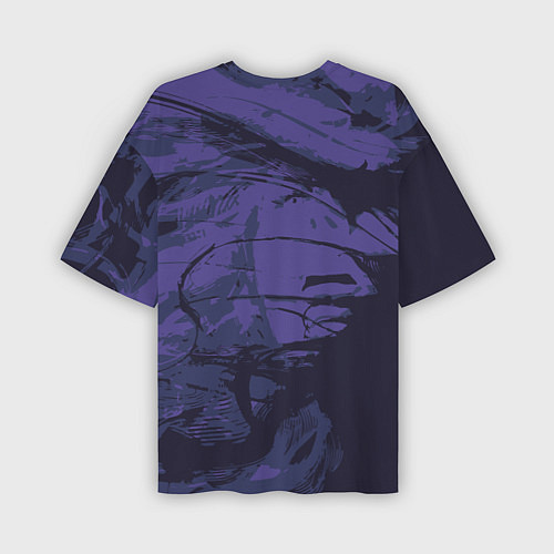 Мужская футболка оверсайз Абстрактное лицо девушки на фиолетовом - abstract / 3D-принт – фото 2