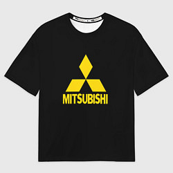 Футболка оверсайз мужская Mitsubishi logo yelow, цвет: 3D-принт