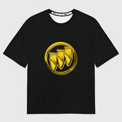Футболка оверсайз мужская Buick logo yellow, цвет: 3D-принт