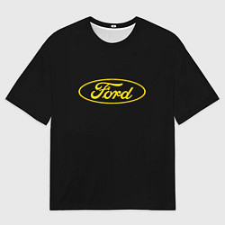 Футболка оверсайз мужская Ford logo yellow, цвет: 3D-принт
