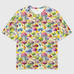 Футболка оверсайз мужская Грибной узор, цвет: 3D-принт