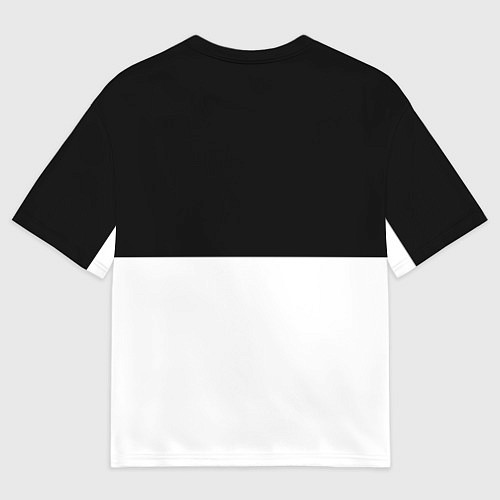 Мужская футболка оверсайз Белвый верх чёрный низ / 3D-принт – фото 2