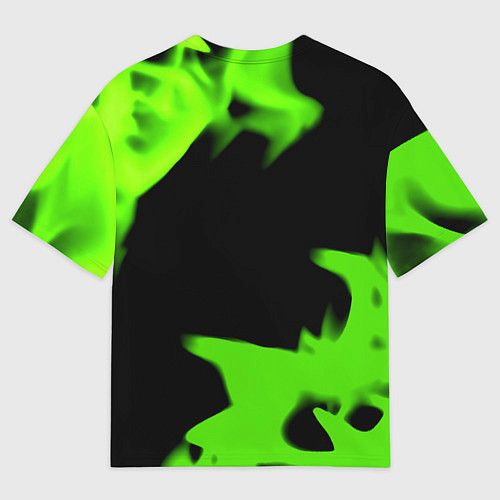 Мужская футболка оверсайз Xbox one green flame / 3D-принт – фото 2