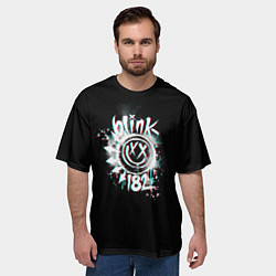 Футболка оверсайз мужская Blink-182 glitch, цвет: 3D-принт — фото 2