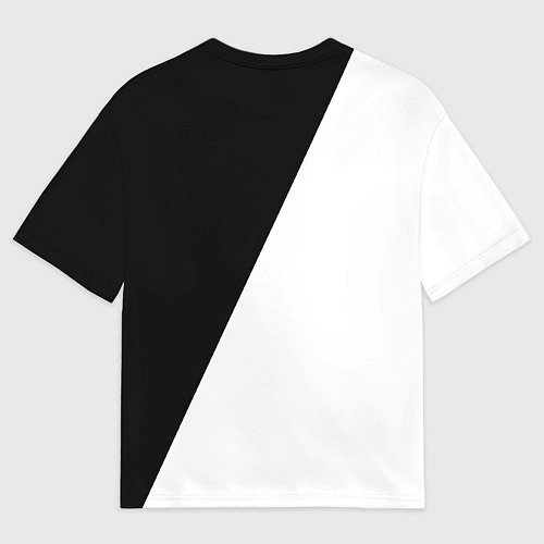 Мужская футболка оверсайз Чёрное и белое / 3D-принт – фото 2