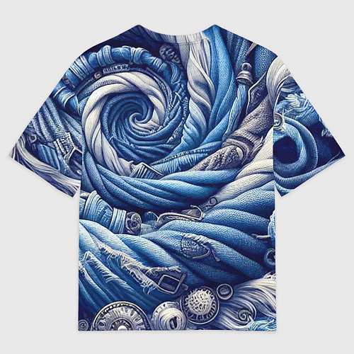 Мужская футболка оверсайз Denim funnel - fashion trend / 3D-принт – фото 2
