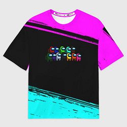 Футболка оверсайз мужская Among us neon colors, цвет: 3D-принт