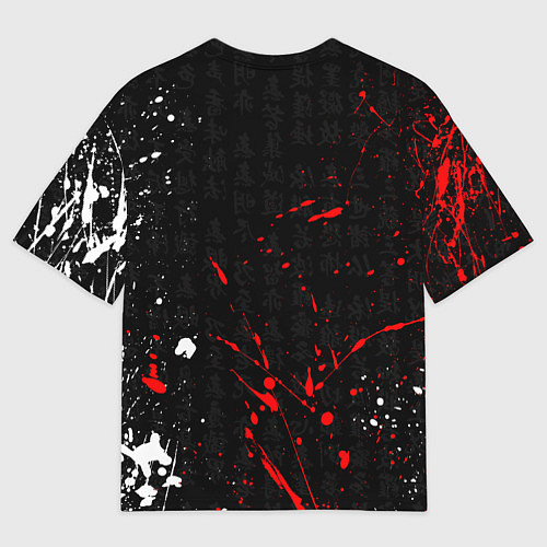 Мужская футболка оверсайз Hi tech samurai oni mask / 3D-принт – фото 2