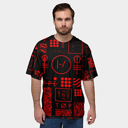 Футболка оверсайз мужская Twenty one pilots pattern rock, цвет: 3D-принт — фото 2