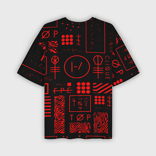 Мужская футболка оверсайз Twenty one pilots pattern rock / 3D-принт – фото 2