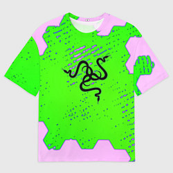 Мужская футболка оверсайз Razer pattern geometry