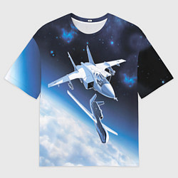 Футболка оверсайз мужская Атака МиГ-31 на Глобал Хок, цвет: 3D-принт