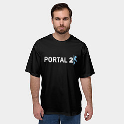 Футболка оверсайз мужская Portal 2 logo, цвет: 3D-принт — фото 2