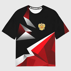 Футболка оверсайз мужская Russia uniform - красный и черный, цвет: 3D-принт