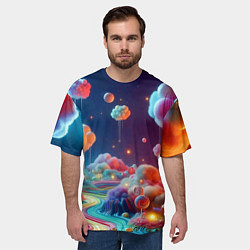 Футболка оверсайз мужская Planet chupa chups - neon glow, цвет: 3D-принт — фото 2