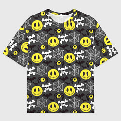 Футболка оверсайз мужская Смайлик хэллоуин, цвет: 3D-принт
