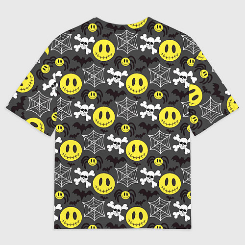 Мужская футболка оверсайз Смайлик хэллоуин / 3D-принт – фото 2