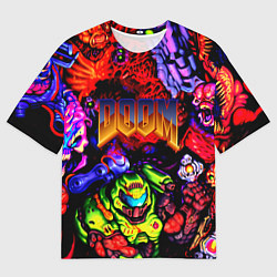 Мужская футболка оверсайз Doom game demons