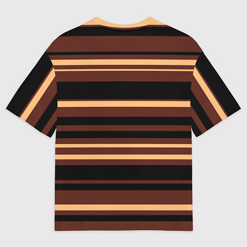 Мужская футболка оверсайз Полосатый коричневый / 3D-принт – фото 2