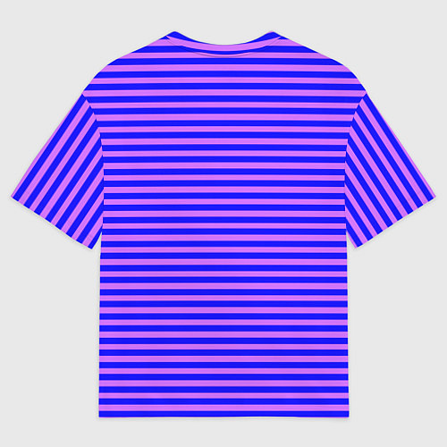 Мужская футболка оверсайз Сине-сиреневый в тонкую полоску / 3D-принт – фото 2