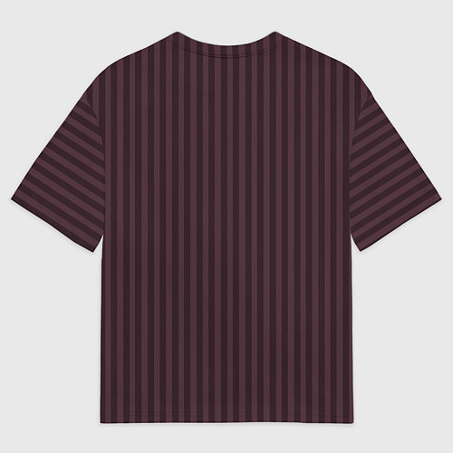 Мужская футболка оверсайз Роскошный бордовый в полоску / 3D-принт – фото 2