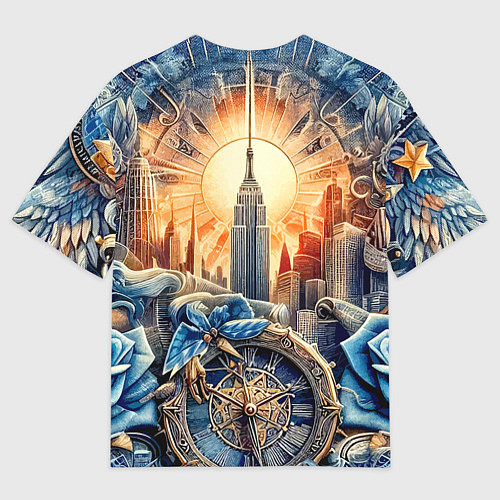 Мужская футболка оверсайз American collage - ai art / 3D-принт – фото 2