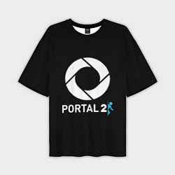 Мужская футболка оверсайз Portal2 logo game