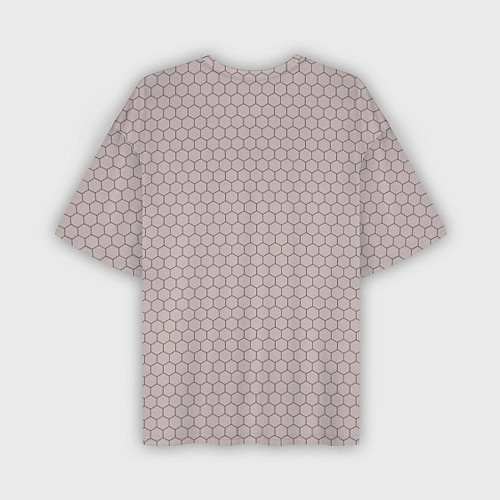 Мужская футболка оверсайз Узор - сетка соты / 3D-принт – фото 2