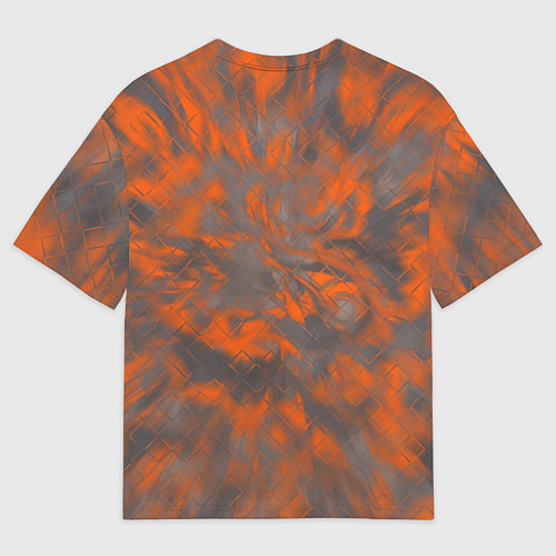 Мужская футболка оверсайз Татуированная девушка на оранжевом фоне / 3D-принт – фото 2