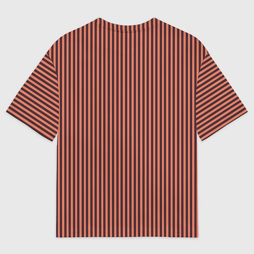 Мужская футболка оверсайз Терракотовый в тонкую полоску / 3D-принт – фото 2