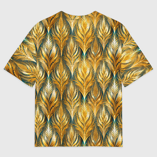 Мужская футболка оверсайз Золото осени травинки / 3D-принт – фото 2