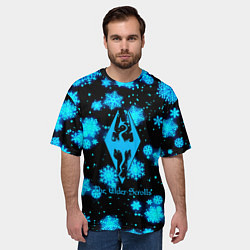 Футболка оверсайз мужская The Elder Scrolls logo winter, цвет: 3D-принт — фото 2