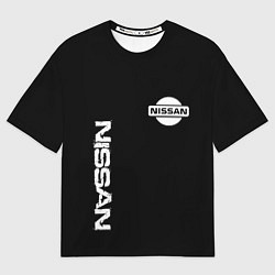 Мужская футболка оверсайз Nissan logo white auto