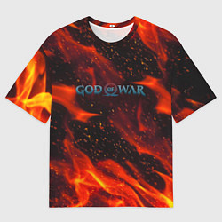 Мужская футболка оверсайз God of war fire steel