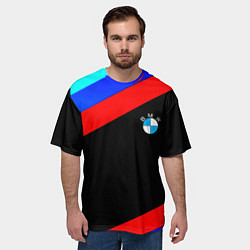 Футболка оверсайз мужская BMW line sport, цвет: 3D-принт — фото 2