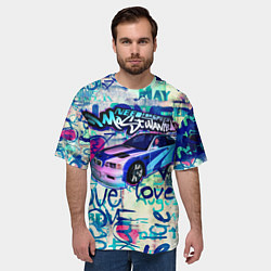 Футболка оверсайз мужская NFS Most Wanted graffitti, цвет: 3D-принт — фото 2