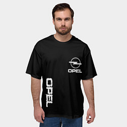 Футболка оверсайз мужская Opel white logo, цвет: 3D-принт — фото 2