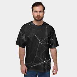 Футболка оверсайз мужская Плексус чёрный, цвет: 3D-принт — фото 2