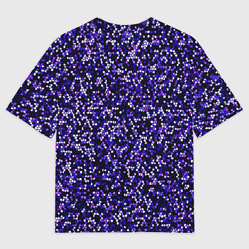 Мужская футболка оверсайз Мелкая мозаика паттерн фиолетовый / 3D-принт – фото 2